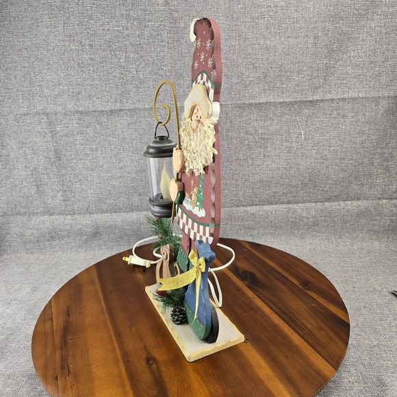 Vintage Christmas Santa Figure Lantern Lamp Lighted Holiday Decor - Picture 2 of 6